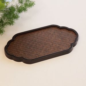 Bamboo <b>Tea</b> <b>Tray</b> Set Woven Mat Dry Brewing Stand For <b>Tea</b> Ceremony New Chinese Style Eco Friendly Coffee <b>Tea</b> Tools - Product Image 4