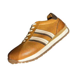 Zapatos de entrenamiento de cuero con bloques de color y diseño hueco para hombre, perforados, transpirables, con suela suave, cómodos, deportivos, casuales, de tacón plano - Product Image 4