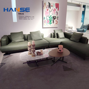 Villa di lusso italiano divano stand posti a sedere grande l artigiano design straordinario modulare in microfibra tessuto divano set soggiorno mobili - Product Image 4