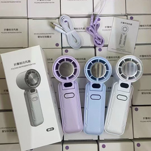 พัดลมระบายความร้อนแบบพับได้แบบพกพา มินิ USB ชาร์จใหม่ได้ มอเตอร์ไร้แปรง สีม่วง สีขาว สีฟ้าอ่อน อายุการใช้งานแบตเตอรี่ 6-8 ชั่วโมง - Product Image 2