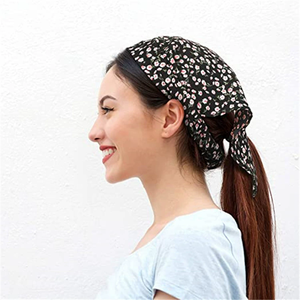 Fascia <span class=keywords><strong>per</strong></span> <span class=keywords><strong>Capelli</strong></span> da <span class=keywords><strong>Donna</strong></span> con Stampa Floreale Elastica Nuova Moda Bohémien Vintage Triangolare Bandana Scrunchies - Product Image 5