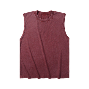 Camiseta sin mangas de algodón 100% para <span class=keywords><strong>hombre</strong></span>, estilo deportivo, con estampado, lavada, personalizable con logo, ecológica. - Product Image 3