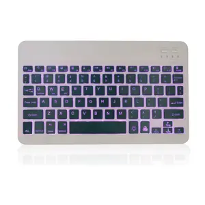 Sem fio mini qwerty 7-rgb teclado, portátil, máquina de escrever, teclado para android/ios/wins