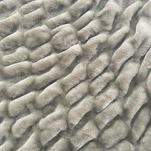 LongFine lumière luxe vison Deluxe lapin homme fait artificielle fausse fourrure polaire hiver cravate teinture Spandex polaire canapé couverture tissu - Product Image 1