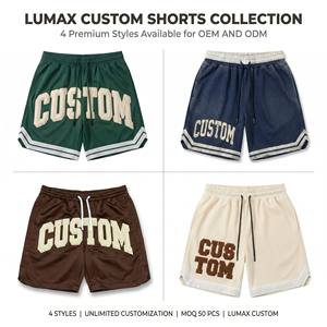<span class=keywords><strong>Pantalones</strong></span> Cortos Deportivos de Algodón para Hombre, Estilo Verano, con Pedrería, Lavado Ácido, Cintura Elástica, Ecológicos - Product Image 1