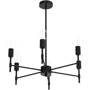 Lampada da soffitto moderna ASGYISA con montaggio Semi filo Sputnik nero lampadario pendente con 4000K CCT industriale in metallo per fattoria - Product Image 4