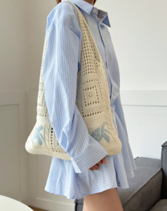 Borsa da spiaggia estiva da donna Design all'<span class=keywords><strong>uncinetto</strong></span> con modello di tartaruga marina borsa da viaggio borsa da spiaggia di grande capacità - Product Image 5