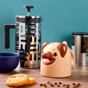Taza reversible Pug Novedad Taza de cerámica al revés Pup Cup