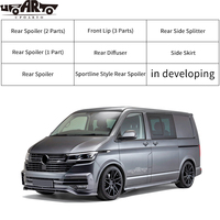 Les accessoires extérieurs incluent le séparateur de jupe latérale de diffuseur de becquet arrière de lèvre avant pour VW T6 Transporter Multivan 2015 +