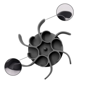 Bol anti-étouffement à alimentation lente pour animaux de compagnie, gris et orange, pour une alimentation saine des chiens et des chats - Product Image 3