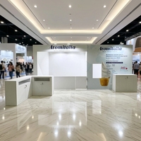 Stand d'exposition moderne personnalisé facile à monter en 30 minutes, taille modulaire 10x20, stand en bois réutilisable pour exposition