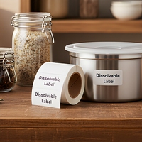 Étiquettes personnalisées de 50 mm x 25 mm, solubles dans l'eau, sans résidus, pour le stockage des aliments, étiquettes solubles dans l'eau, 50 x 25