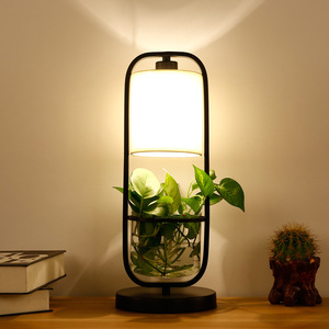 Moderne Nordische Design LED-Tischlampen Elegante Schlafzimmer Nachttischlampe Mit Glasschirm und Pflanzen Innenbeleuchtung Schreibtischlampe - Product Image 2