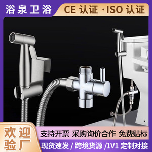 304 Stainless Steel Wall <b>Mounted</b> Toilet <b>Spray</b> Gun Set 7/8 Diverter With Hose And Fittings For Bathroom Use - Product Image 5