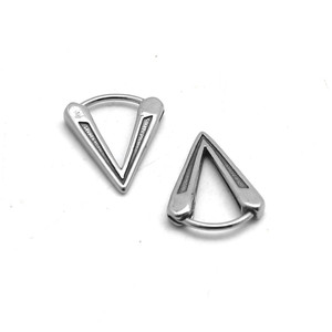 Pendientes triangulares geométricos de acero de titanio yunnique, joyería de moda Unisex, diseño de acero inoxidable 316, GZYE-1118 - Product Image 2