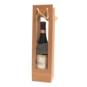 Kraft porta bottiglia doppia finestra Havana 17.5cm + 9cm x 38cm - Product Image 1