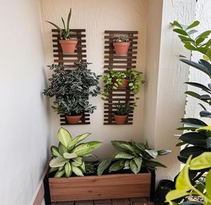 Maceta colgante <span class=keywords><strong>de</strong></span> pared interior personalizada con soporte <span class=keywords><strong>de</strong></span> <span class=keywords><strong>escalera</strong></span> <span class=keywords><strong>de</strong></span> <span class=keywords><strong>madera</strong></span> para sala <span class=keywords><strong>de</strong></span> estar, cocina, baño, armario, pantalla <span class=keywords><strong>de</strong></span> almacenamiento multiusos - Product Image 5