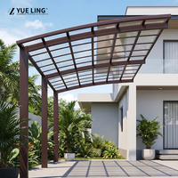 Toit en polycarbonate arqué sur mesure en aluminium pour les entrepreneurs, utilisation sur site industriel, résistant aux UV, structure robuste, abri pour voiture