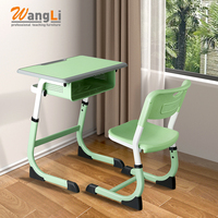 Ensemble bureau et chaise pour étudiant, design ergonomique en bois moderne avec tiroirs, options colorées pour l'école et la maison