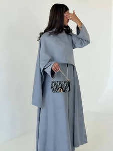 Abaya élégante en polyester Loriya, <span class=keywords><strong>grande</strong></span> écharpe, robe pour femmes musulmanes, vêtements islamiques, mode modeste, manches longues, automne, Dubaï - Product Image 2