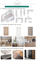 Ensemble de meubles de cuisine modulaires en chêne massif blanc naturel Apex avec tiroirs coulissants, évier, robinet et charnières, prêt à assembler