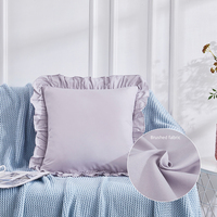 Taie d'oreiller à volants, couleur unie, style enveloppe, pour la décoration de la literie à la maison ou à l'hôtel