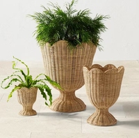 Vase en rotin vintage moderne et écologique, vase décoratif en saule naturel tissé à la main, vase en bois pour la décoration de la maison