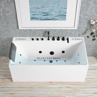 Baignoire de spa moderne autoportante en acrylique avec hydromassage à jet d'air intégré Robinet écologique inclus Utilisation dans la salle de bain