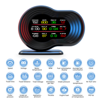 WIIYII OBD2 Turbo-Druckanzeige F9 Head-up-Display OBD2-Messgerät Auto-Zubehör Tachometer HUD OBD2-Scanner für Fahrzeuge