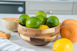 Bol rond en bois <span class=keywords><strong>de</strong></span> 8 pouces, planche à découper en bois d'olivier avec bol et ensemble d'ustensiles, bol à épices en bois - Product Image 5