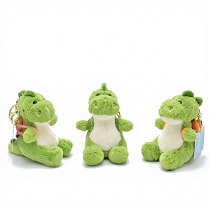 Adorable <span class=keywords><strong>Dragon</strong></span> Écolier Traîneau en Peluche Vert avec Sac à Dos et Porte-clés Dinosaure, Poupée Jouet 12cm pour Enfants de 5 à 7 Ans - Product Image 1