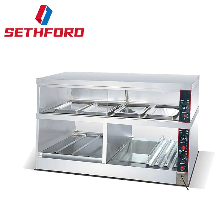 Restaurant Kitchen Equipment 3 in1 Food Warmer Display Showcase 1.5m Electric Fried Chicken Warmer