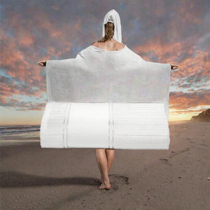 Toalla de playa con capucha para surf y buceo, de algodón tejido de secado rápido, con logotipo personalizado al por mayor. - Product Image 3