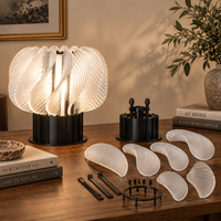 Lampe de table en résine d'art moderne E27, abat-jour créatif en forme de vague, lampe de bureau pour chambre à coucher, salon, décoration intérieure, éclairage Art Déco