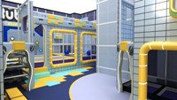 Aire de jeux intérieure sportive clé en main, design personnalisé sur le thème du jeu doux à installer