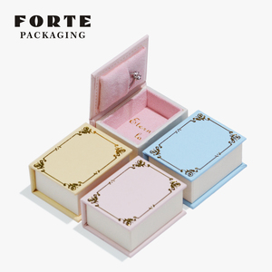 Forte 2025 Tùy Chỉnh Sang Trọng Giả Da Giấy Thân Thiện Với Môi Nhung Lót Cuốn Sách Phong Cách Hộp Đồ Trang Sức Cho Nhẫn Bông Tai Mặt Dây Chuyền - Product Image 2