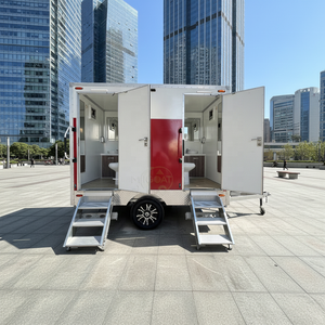 Remorque WC portable à double cabine, toilettes mobiles personnalisées pour mariages, chantiers de construction, festivals et locations en extérieur - Product Image 1