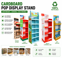 Étagère de présentation au sol en carton personnalisée pour magasin, présentoir pliable en carton pour supermarché