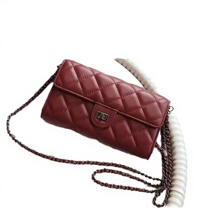 Wholesale Genuine Sheepskin Leather Long Crossbody <b>Purse</b> Wallet with Polyester Lining Waterproof for Women - Product Image 3