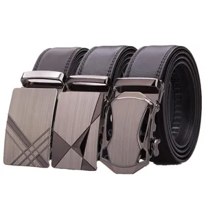 LQbelt Factory OEM Custom Belts Mens Split Leather Belt For Man Automatic Buckle Belt Ratchet Good Quality