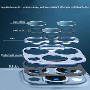 Pleine Couverture Camera Lens Protector Pour <span class=keywords><strong>iPhone</strong></span> 13 <span class=keywords><strong>Pro</strong></span> Max 12 Mini En Verre Trempé Pour <span class=keywords><strong>iPhone</strong></span> 11 13 <span class=keywords><strong>Pro</strong></span> Max Métal Caméra Protecteur - Product Image 3