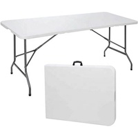 Table pliante rectangulaire en plastique HDPE de 6 pieds, robuste et pliable, idéale pour les mariages, la formation, les fêtes, la location et les repas