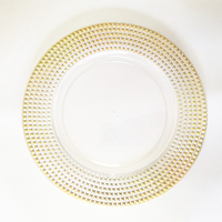 Assiettes rondes transparentes en plastique pour restaurant, mariage, décoration, vente en gros, 13 pouces