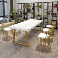 Table de conférence en bois massif, bureau long et ensemble de chaises, mobilier moderne et simple, table de négociation, table d'ordinateur