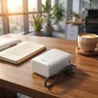 Chargeur de batterie au lithium universel portable en gros avec écran LCD, mini batterie externe OEM 10000 mAh à charge rapide PD 20W avec câble