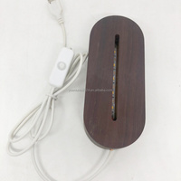 Support de Table de Nuit LED Moderne RGB USB Base en Bois DIY Veilleuse pour Chambre à Coucher Décoration Disponible Bleu Jaune Petit