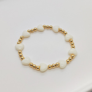 Bracelets en perles élastiques de style bohème KKBEAD en <span class=keywords><strong>plastique</strong></span> plaqué or 18 carats, colorés, en forme de cœur, pour filles et femmes, cadeau - Product Image 4