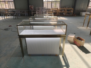 PROMOTION Stainless Steel Jewelry Cabinet LED Light <strong>Tempered</strong> <strong>Glass</strong> Jewelry in Stock Showcase Jewelry Cabinet LOGO Customization - Product Image 2