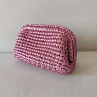 Sac à main de luxe tissé à la main en fil métallique coloré multi-texturé, style urbain minimaliste, en polyester
