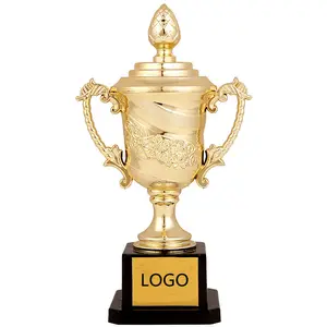 Creative crafts award competition annual meeting of enterprises Souvenir Plastic gold rose flower Trophy with custom logo